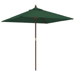 vidaXL Sombrilla de jardín con poste de madera verde 198x198x231 cm