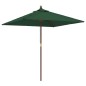vidaXL Sombrilla de jardín con poste de madera verde 198x198x231 cm vidaXL Sombrilla de jardín con poste de madera verde 198x198x231 cm