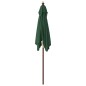 vidaXL Sombrilla de jardín con poste de madera verde 198x198x231 cm vidaXL Sombrilla de jardín con poste de madera verde 198x198x231 cm