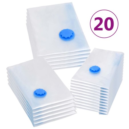 vidaXL Bolsas de almacenaje al vacío de ropa y viaje 3 tamaños 20 pzas