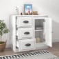 vidaXL Aparador madera contrachapada blanco brillante 70x35,5x67,5 cm vidaXL Aparador madera contrachapada blanco brillante 70x35,5x67,5 cm