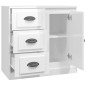vidaXL Aparador madera contrachapada blanco brillante 70x35,5x67,5 cm vidaXL Aparador madera contrachapada blanco brillante 70x35,5x67,5 cm