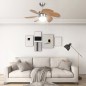 vidaXL Ventilador de techo con lámpara marrón claro 76 cm