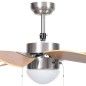 vidaXL Ventilador de techo con lámpara marrón claro 76 cm