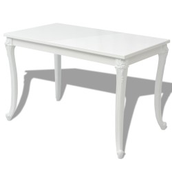 vidaXL Mesa de comedor 116x66x76 cm blanco brillante