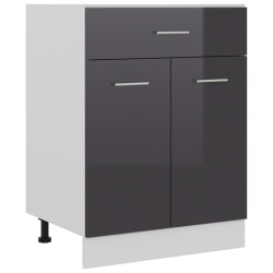 vidaXL Armario inferior cocina madera ingeniería gris brillo 60x46x81,5 cm