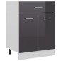 vidaXL Armario inferior cocina madera ingeniería gris brillo 60x46x81,5 cm vidaXL Armario inferior cocina madera ingeniería gris brillo 60x46x81,5 cm