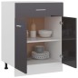 vidaXL Armario inferior cocina madera ingeniería gris brillo 60x46x81,5 cm vidaXL Armario inferior cocina madera ingeniería gris brillo 60x46x81,5 cm
