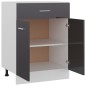 vidaXL Armario inferior cocina madera ingeniería gris brillo 60x46x81,5 cm vidaXL Armario inferior cocina madera ingeniería gris brillo 60x46x81,5 cm