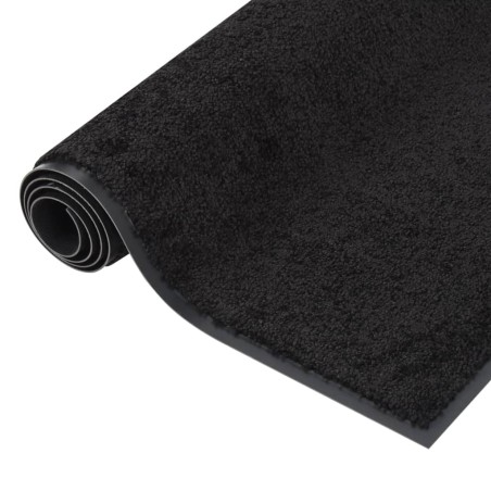 vidaXL Felpudo negro 80x120 cm