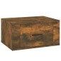 vidaXL Mesitas de noche de pared 2 uds color roble ahumado 50x36x25 cm