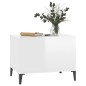 vidaXL Mesa de centro madera contrachapada blanco brillo 60x44,5x45 cm vidaXL Mesa de centro madera contrachapada blanco brillo 60x44,5x45 cm