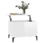 vidaXL Mesa de centro madera contrachapada blanco brillo 60x44,5x45 cm vidaXL Mesa de centro madera contrachapada blanco brillo 60x44,5x45 cm