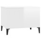 vidaXL Mesa de centro madera contrachapada blanco brillo 60x44,5x45 cm vidaXL Mesa de centro madera contrachapada blanco brillo 60x44,5x45 cm