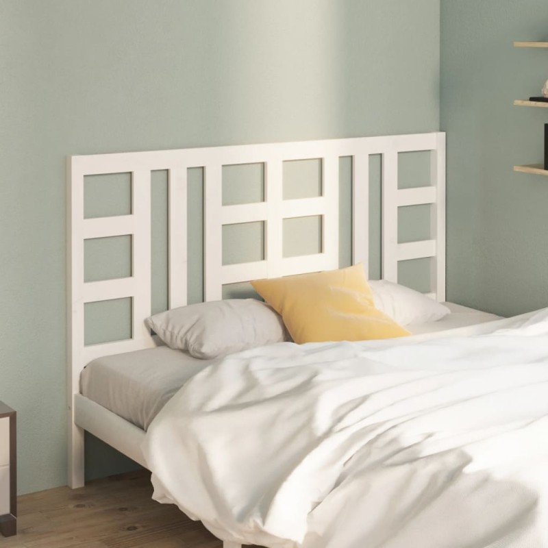 vidaXL Cabecero de cama madera maciza de pino blanco 146x4x100 cm vidaXL Cabecero de cama madera maciza de pino blanco 146x4x100 cm