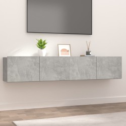 vidaXL Muebles TV 2 uds madera contrachapada gris hormigón 80x30x30 cm