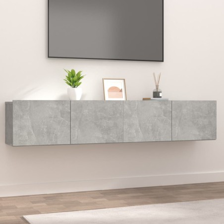 vidaXL Muebles TV 2 uds madera contrachapada gris hormigón 80x30x30 cm