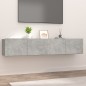 vidaXL Muebles TV 2 uds madera contrachapada gris hormigón 80x30x30 cm