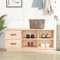 vidaXL Banco zapatero madera maciza de pino 100x34x45 cm