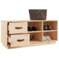 vidaXL Banco zapatero madera maciza de pino 100x34x45 cm