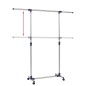 vidaXL Perchero ajustable acero inoxidable 165x44x150 cm plateado vidaXL Perchero ajustable acero inoxidable 165x44x150 cm plateado