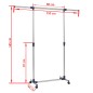 vidaXL Perchero ajustable acero inoxidable 165x44x150 cm plateado vidaXL Perchero ajustable acero inoxidable 165x44x150 cm plateado