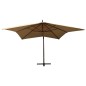 vidaXL Sombrilla colgante con poste de madera taupe 300 cm vidaXL Sombrilla colgante con poste de madera taupe 300 cm