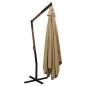 vidaXL Sombrilla colgante con poste de madera taupe 300 cm vidaXL Sombrilla colgante con poste de madera taupe 300 cm