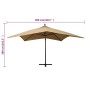 vidaXL Sombrilla colgante con poste de madera taupe 300 cm vidaXL Sombrilla colgante con poste de madera taupe 300 cm
