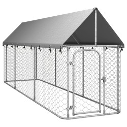 vidaXL Perrera de exterior con tejado 400x100x150 cm