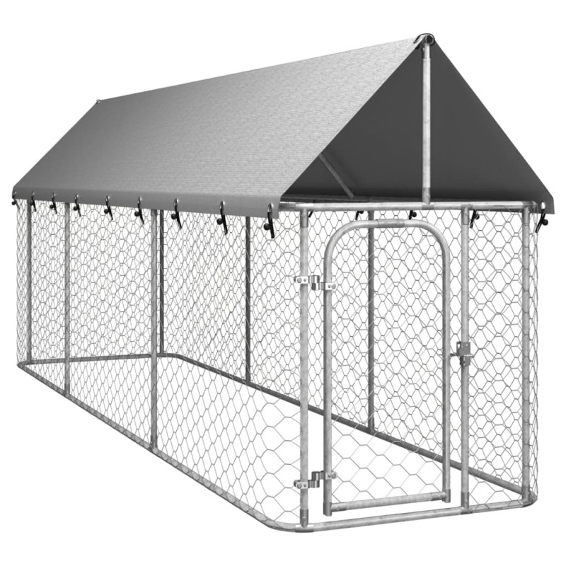 vidaXL Perrera de exterior con tejado 400x100x150 cm vidaXL Perrera de exterior con tejado 400x100x150 cm