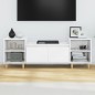 vidaXL Mueble para TV madera contrachapada blanco brillo 160x35x55 cm