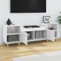 vidaXL Mueble para TV madera contrachapada blanco brillo 160x35x55 cm