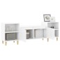 vidaXL Mueble para TV madera contrachapada blanco brillo 160x35x55 cm