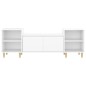 vidaXL Mueble para TV madera contrachapada blanco brillo 160x35x55 cm