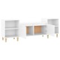vidaXL Mueble para TV madera contrachapada blanco brillo 160x35x55 cm