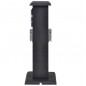 Columna negra con enchufe y temporizador para el jardín Columna negra con enchufe y temporizador para el jardín