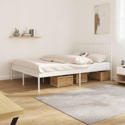 vidaXL Estructura de cama con cabecero metal blanca 140x200 cm