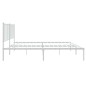vidaXL Estructura de cama con cabecero metal blanca 140x200 cm vidaXL Estructura de cama con cabecero metal blanca 140x200 cm