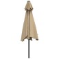 vidaXL Sombrilla de jardín con luces LED palo de acero 300cm gris topo vidaXL Sombrilla de jardín con luces LED palo de acero 300cm gris topo