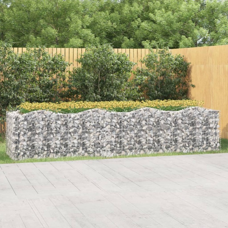 vidaXL Arriate de gaviones forma arco hierro galvanizado 400x100x100cm vidaXL Arriate de gaviones forma arco hierro galvanizado 400x100x100cm