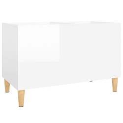 vidaXL Mueble discos madera contrachapada blanco brillo 74,5x38x48 cm