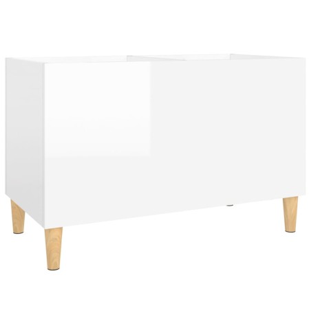 vidaXL Mueble discos madera contrachapada blanco brillo 74,5x38x48 cm