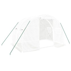 vidaXL Invernadero con estructura de acero blanco 6 m² 3x2x2 m