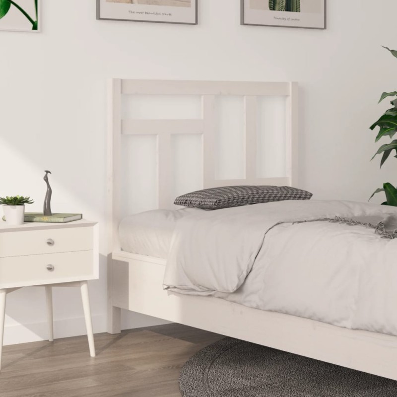 vidaXL Cabecero de cama madera maciza de pino blanco 95,5x4x100 cm vidaXL Cabecero de cama madera maciza de pino blanco 95,5x4x100 cm