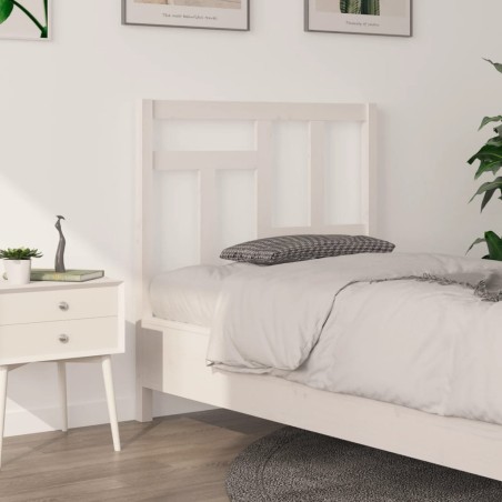 vidaXL Cabecero de cama madera maciza de pino blanco 95,5x4x100 cm