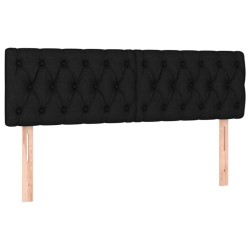 vidaXL Cabeceros 2 unidades tela negro 72x7x78/88 cm