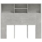 vidaXL Mueble cabecero gris hormigón 120x19x103,5 cm