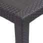 vidaXL Mesa de jardín de plástico aspecto ratán marrón 150x90x72 cm vidaXL Mesa de jardín de plástico aspecto ratán marrón 150x90x72 cm