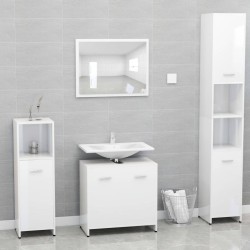  vidaXL Conjunto de muebles de baño madera contrachapada blanco brillo